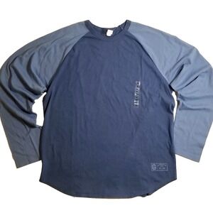New GAP Athletic Blue XL shirt Long Sleeve Color block Raglan Baseball 90s Y2K